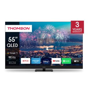 Teler | THOMSON | 55" | 4K/Smart | QLED | 3840x2160 | Traadita LAN | Bluetooth | Google TV | Must | 55QG6C14