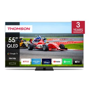 Teler | THOMSON | 55" | 4K/Smart | QLED | 3840x2160 | Traadita LAN | Bluetooth | Google TV | Must | 55QG7C14