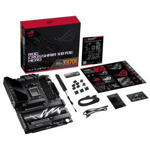 Põhiplaat | ASUS | AMD X870E | SAM5 | ATX | Mälu DDR5 | Mälupesad 4 | 2xPCI-Express 4.0 16x | 2xPCI-Express 5.0 16x | 4xM.2 | 1xHDMI | 1xAudio-In | 1xAudio-Out | 6xUSB 3.2 | 2xUSB-C | 2xUSB4 | 1xOptical S/PDIF | 1xRJ45 | ROGCROSSHAIRX870EHERO